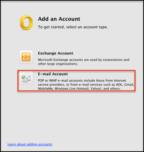 setting up hotmail in outlook 2011 for mac